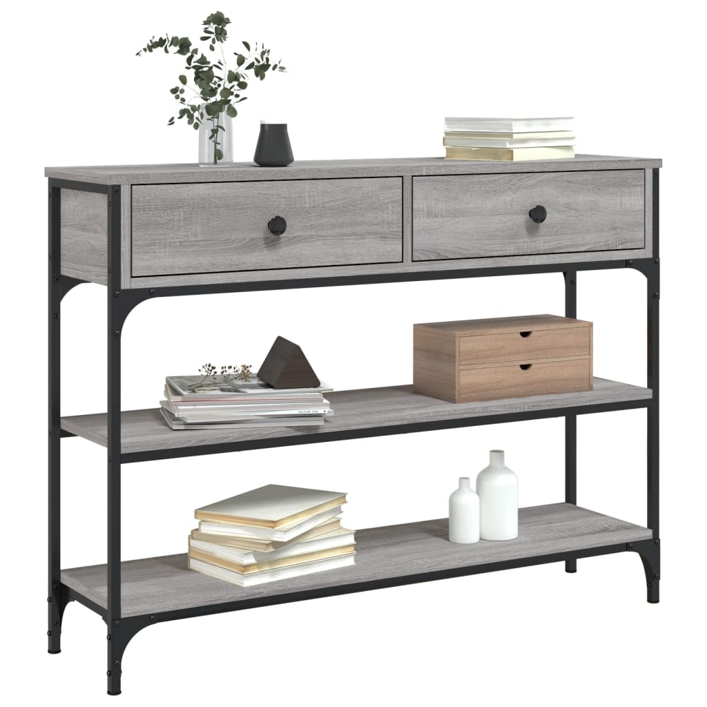 vidaXL Wandtafel 100x25x75 cm bewerkt hout grijs sonoma eikenkleurig afbeelding