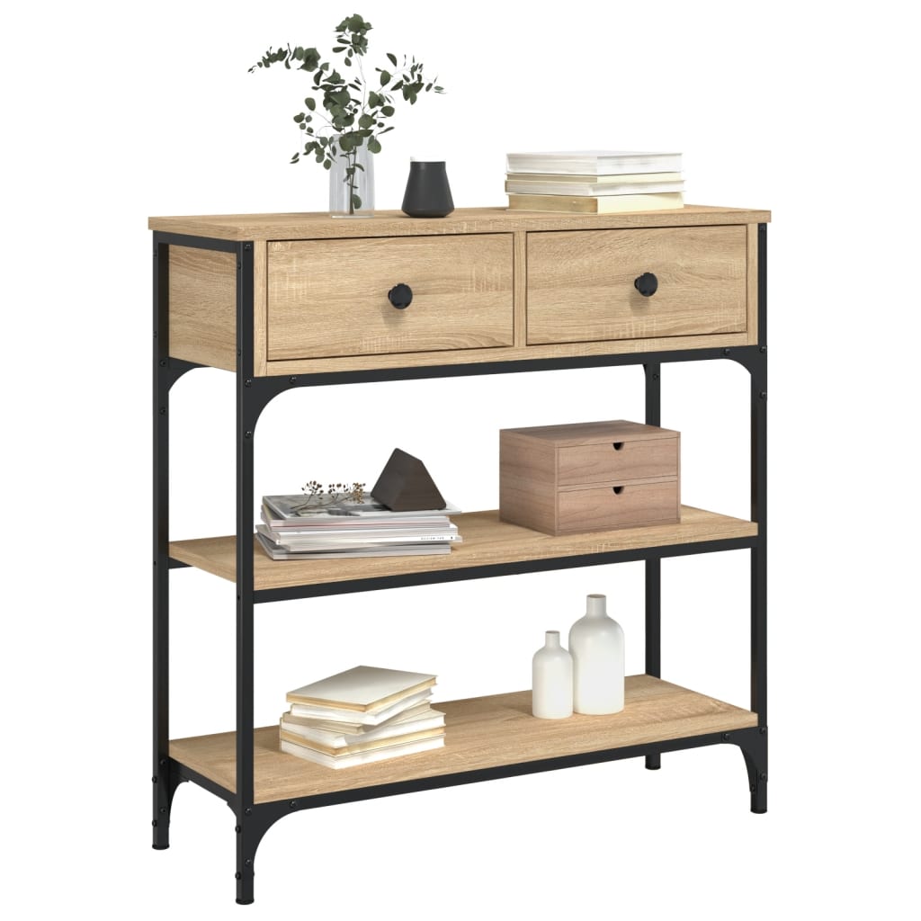 vidaXL Wandtafel 72,5x25x75 cm bewerkt hout sonoma eikenkleurig afbeelding
