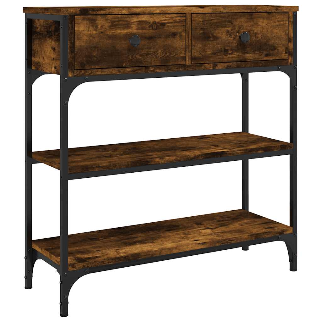 vidaXL Konzolový stolek kouřový dub 72,5 x 25 x 75 cm kompozitní dřevo