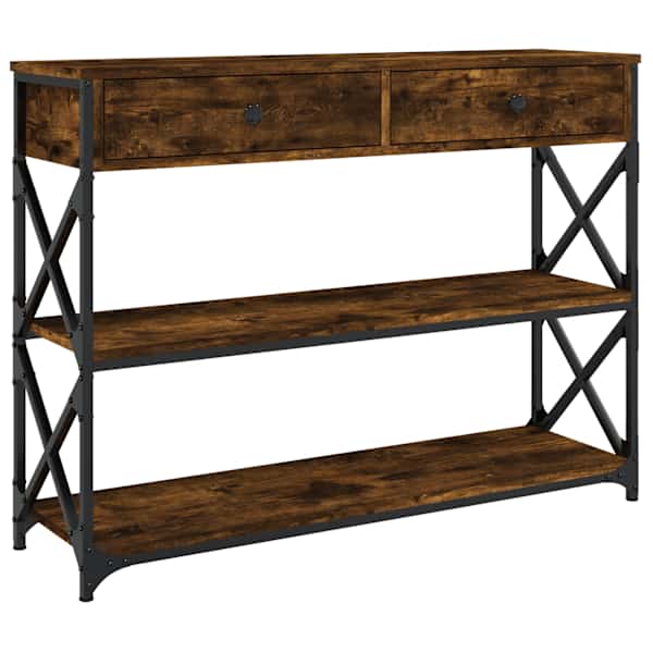 vidaXL konsoollaud, suitsutatud tamm, 100 x 28 x 75 cm, tehispuit