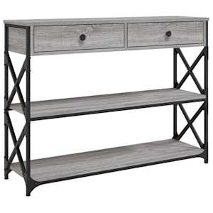 vidaXL konsoollaud, hall Sonoma tamm, 100 x 28 x 75 cm, tehispuit