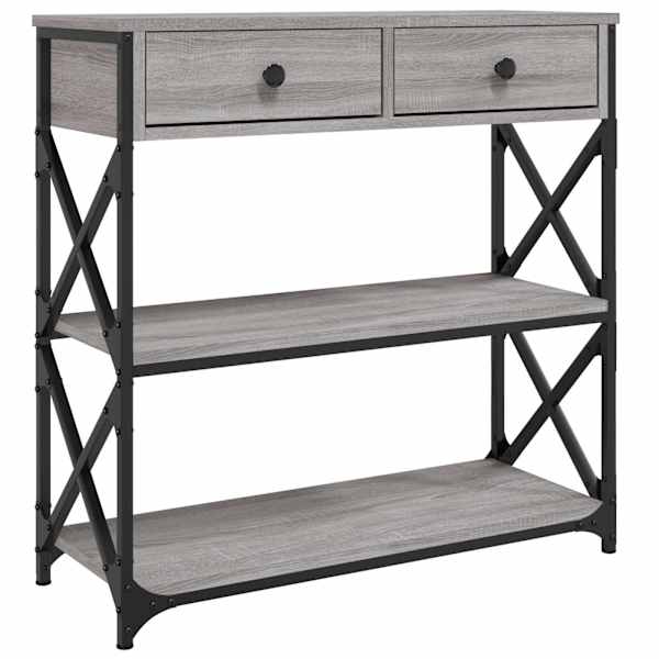 vidaXL konsoollaud, hall Sonoma tamm, 75 x 28 x 75 cm, tehispuit