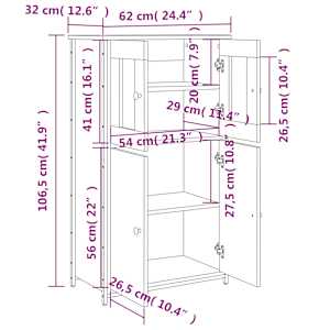 Skříň highboard dub sonoma 62 x 32 x 106,5 cm kompozitní dřevo - obrázek 10