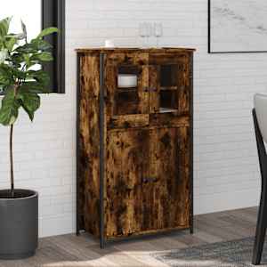 Skříň highboard kouřový dub 62 x 32 x 106,5 cm kompozitní dřevo - obrázek 1