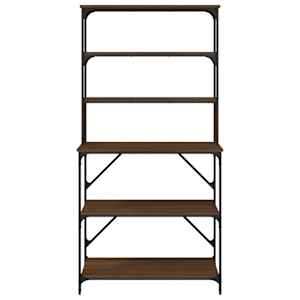 Kuchyňský regál 6patrový hnědý dub 90 x 40 x 180 cm kompozit - obrázek 4