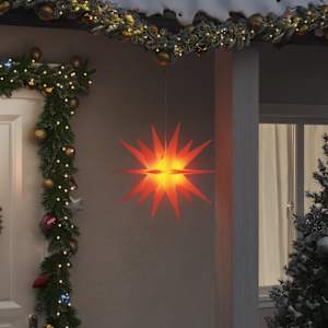 Svítící vánoční hvězda s LED skládací červená 43 cm - obrázek 1