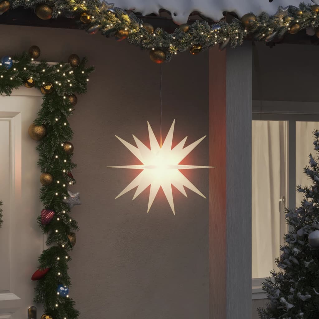 vidaXL Lumină de Crăciun cu LED, alb, 43 cm, pliabil