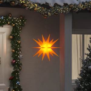 Svítící vánoční hvězda s LED skládací žlutá 43 cm - obrázek 1