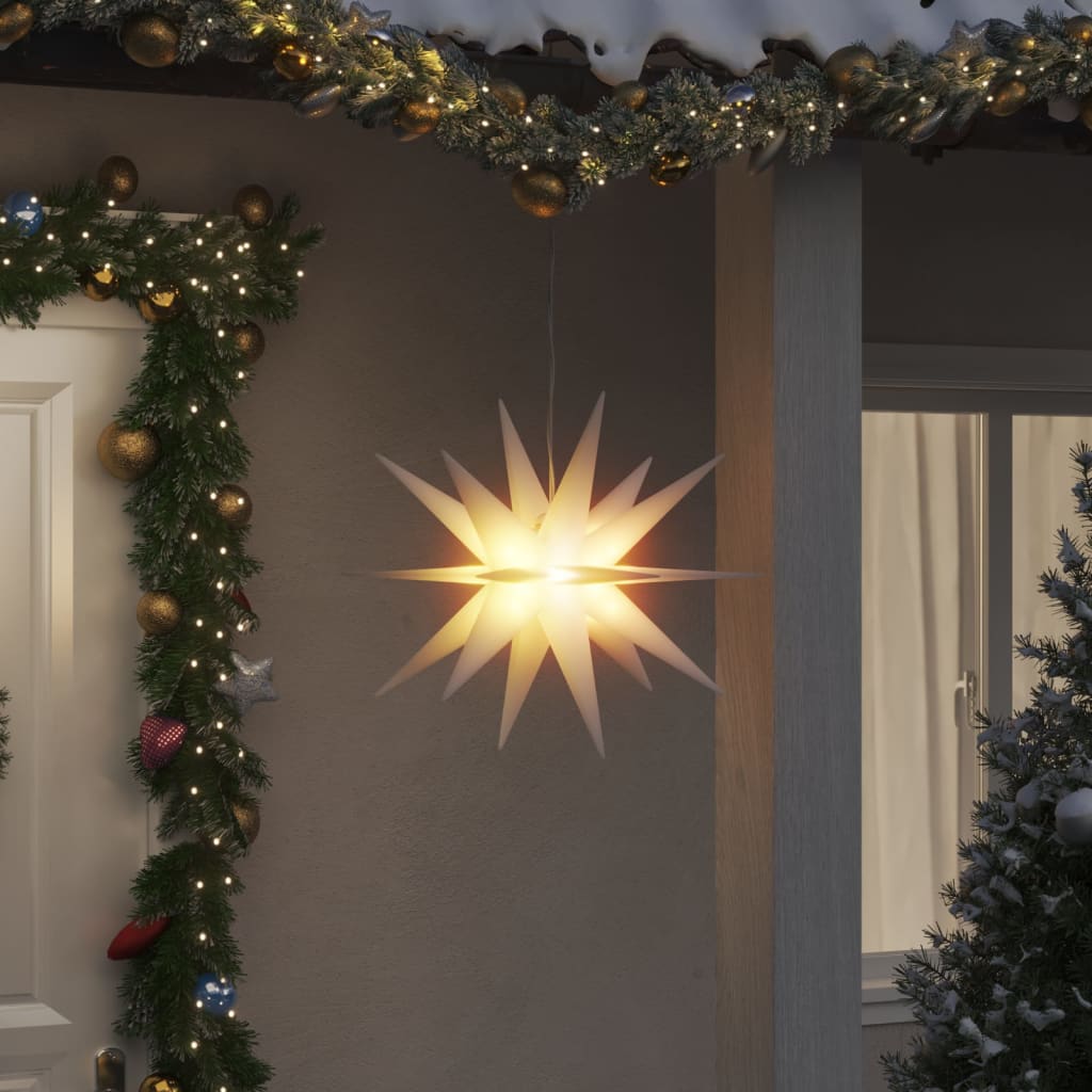 vidaXL juledekoration med LED-lys foldbar 57 cm hvid