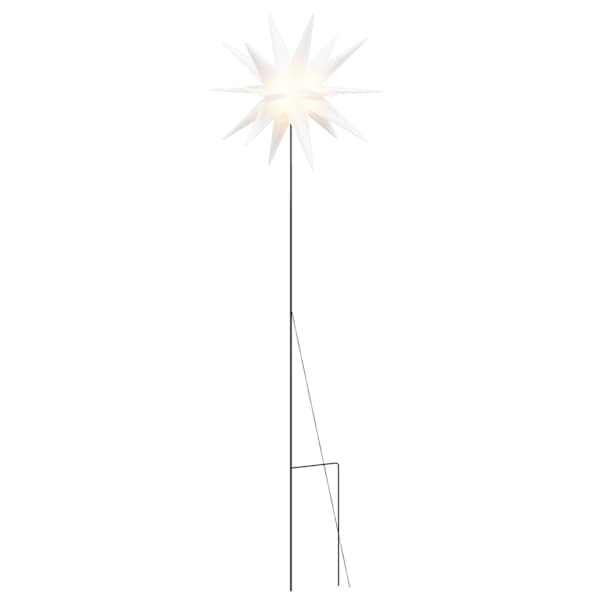 vidaXL LED-j&otilde;ulutuli maavaiaga, kokkupandav, valge, 57 cm