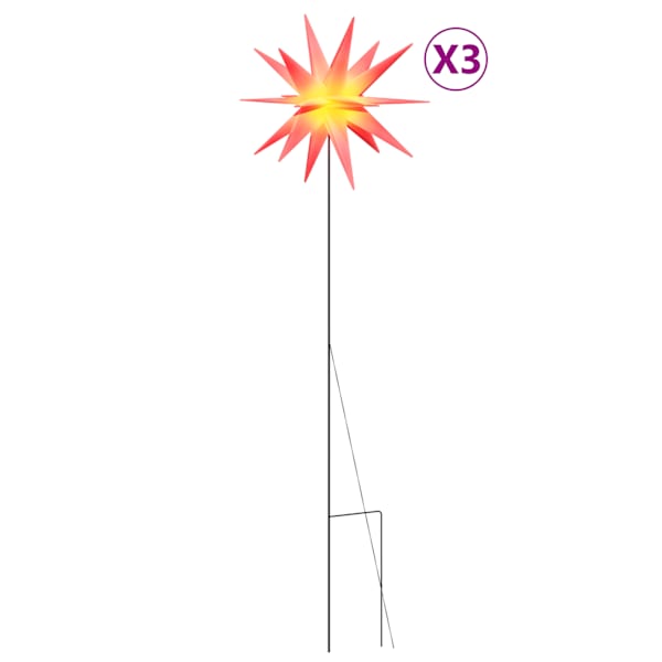 vidaXL j&otilde;ulutuled ogadega 3 tk, LED, kokkupandav, punane, 35 cm