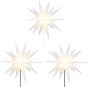 Svítící vánoční hvězdy s hroty 3 ks LED skládací bílé 35 cm - obrázek 3