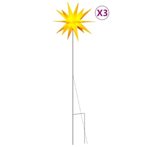 vidaXL j&otilde;ulutuled ogadega 3 tk, LEDid, kokkupandav, kollane, 35 cm
