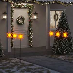 Svítící vánoční hvězdy s hroty 3 ks LED skládací žluté 35 cm - obrázek 1