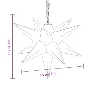 Svítící vánoční hvězdy s LED 10 ks červené 10 cm - obrázek 12