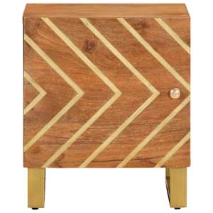Noční stolky 2 ks hnědé a černé masivní mangovníkové dřevo - obrázek 5