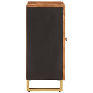 Odkládací skříňka hnědá a černá 60x33,5x75 cm masivní mangovník - obrázek 5