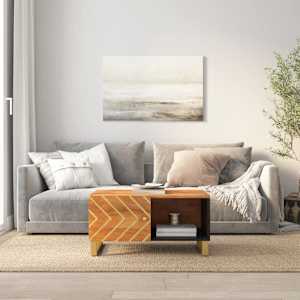 Klubska mizica rjava in črna 80×50×40 cm trden mangov les