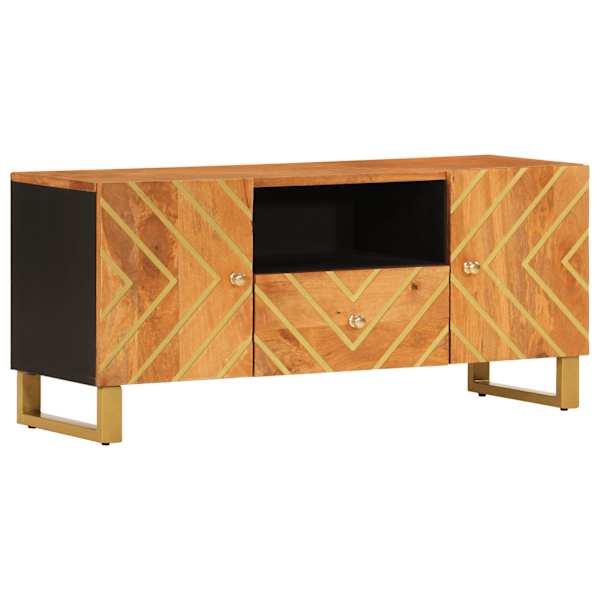 vidaXL TV kapp, pruun ja must, 105 x 33,5 x 46 cm, mangopuit