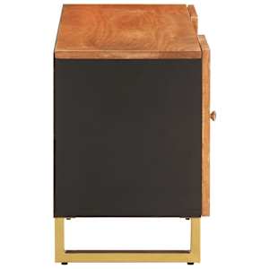 TV skříňka hnědá a černá 105 x 33,5 x 46 cm masivní mangovník - obrázek 5