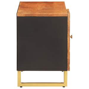 TV skříňka hnědá a černá 80 x 31,5 x 46 cm masivní mangovník - obrázek 5