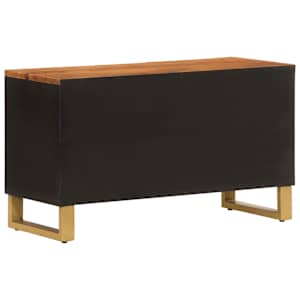 TV skříňka hnědá a černá 80 x 31,5 x 46 cm masivní mangovník - obrázek 6