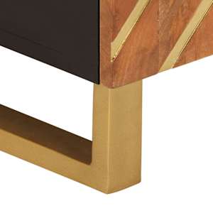TV skříňka hnědá a černá 80 x 31,5 x 46 cm masivní mangovník - obrázek 10
