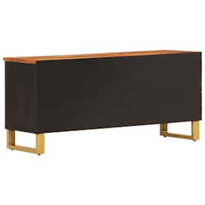 TV skříňka hnědá a černá 100 x 33,5 x 46 cm masivní mangovník - obrázek 6
