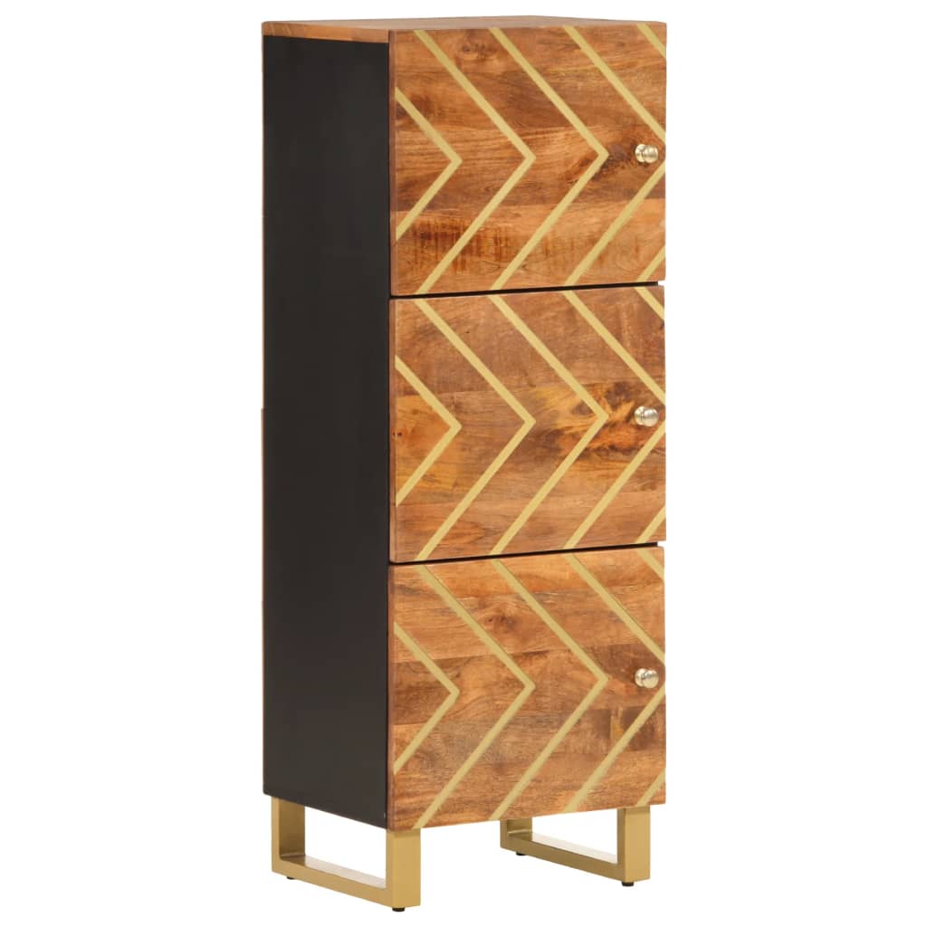 Thumbnail - vidaXL Highboard Braun und Schwarz 40x33,5x110 cm Massivholz Mango
