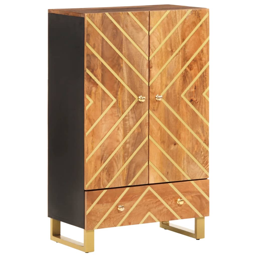 Thumbnail - vidaXL Highboard Braun und Schwarz 60x33,5x100 cm Massivholz Mango