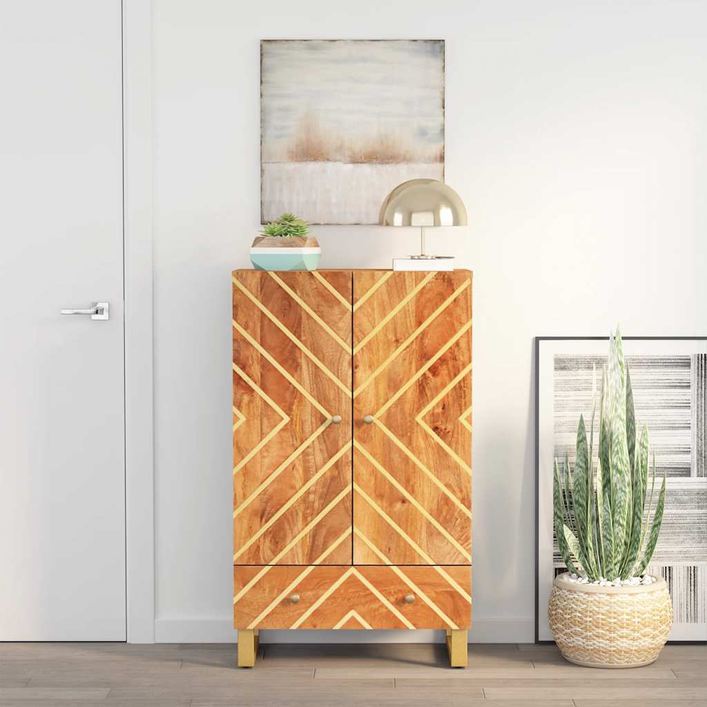 vidaXL Highboard Braun und Schwarz 60x33,5x100 cm Massivholz Mango