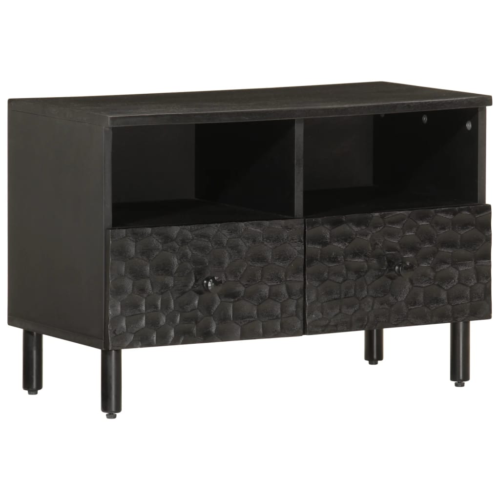 TV-Schrank Schwarz 70x33x46 cm Massivholz Mango