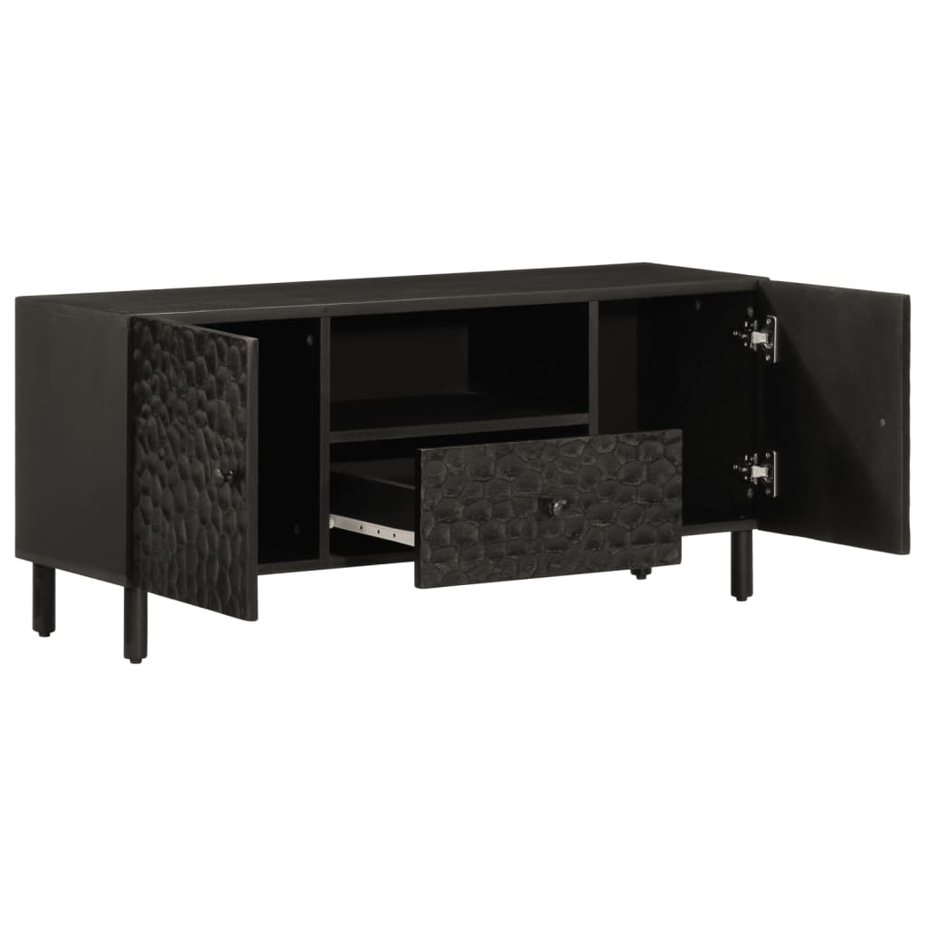 vidaXL Tv-meubel 105x33x46 cm massief mangohout zwart afbeelding