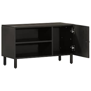 TV skříňka černá 80 x 31 x 46 cm masivní mangovníkové dřevo - obrázek 2