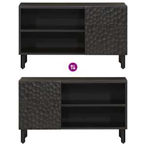 TV skříňka černá 80 x 31 x 46 cm masivní mangovníkové dřevo - obrázek 6