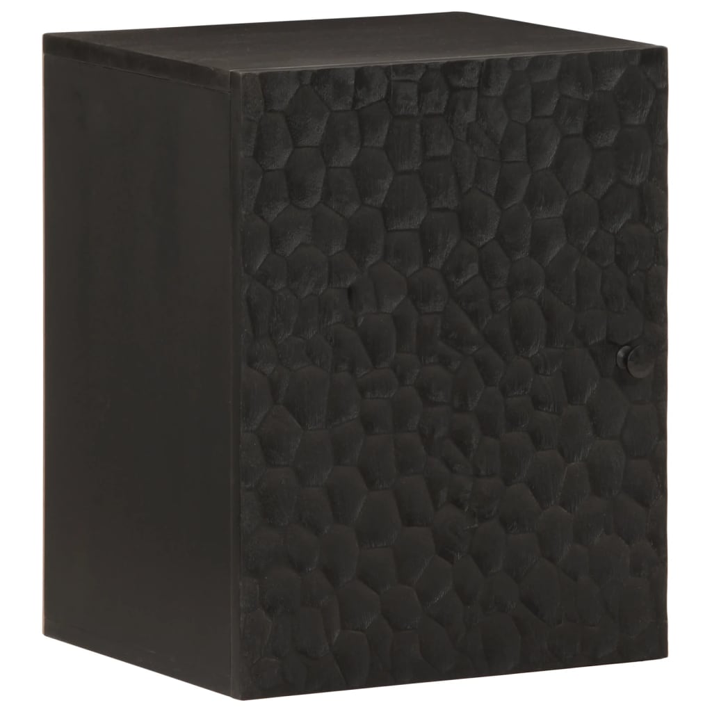 vidaXL Bad-Wandschrank Schwarz 38x33x48 cm Massivholz Mango