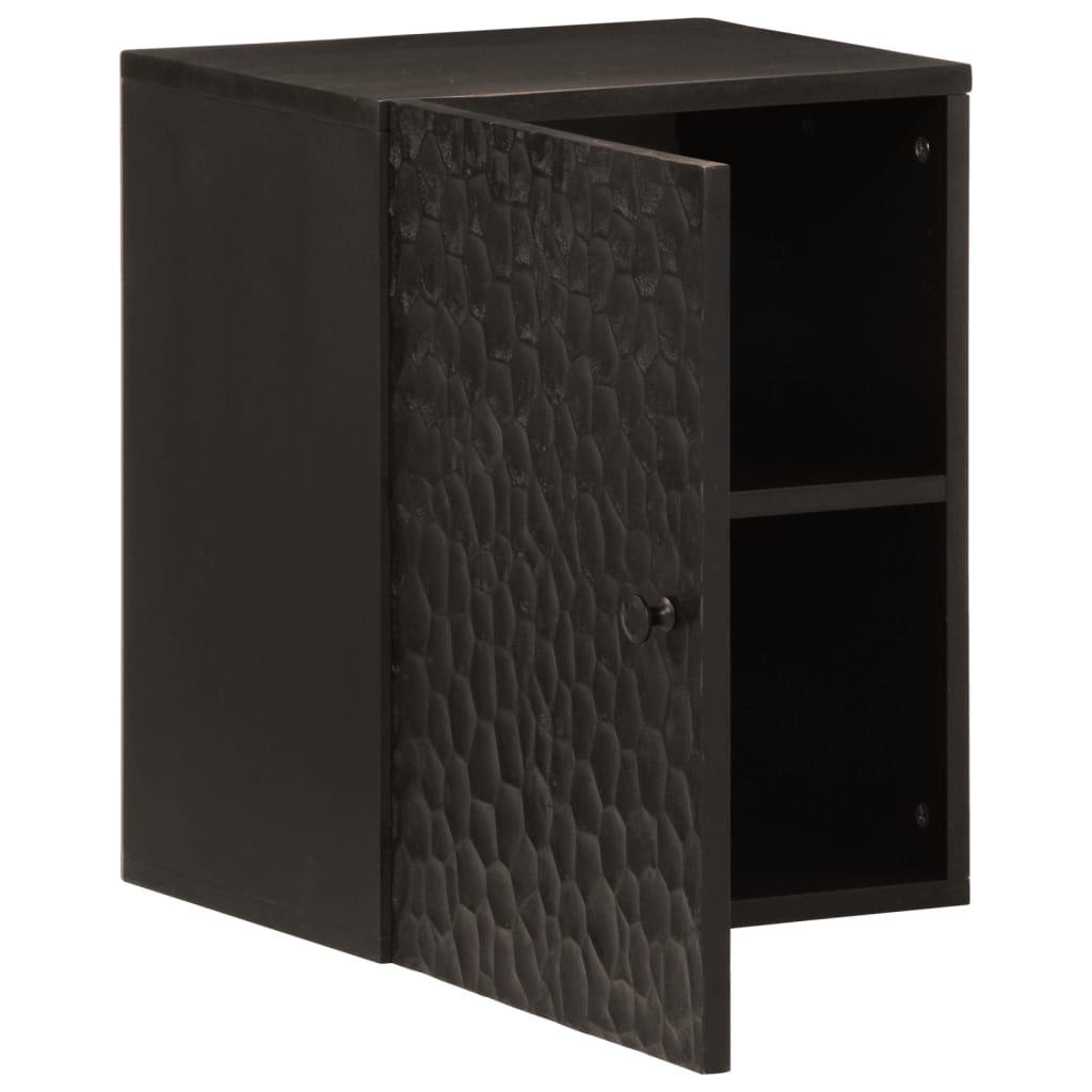 vidaXL Badkamerwandkast 38x33x48 cm massief mangohout zwart afbeelding