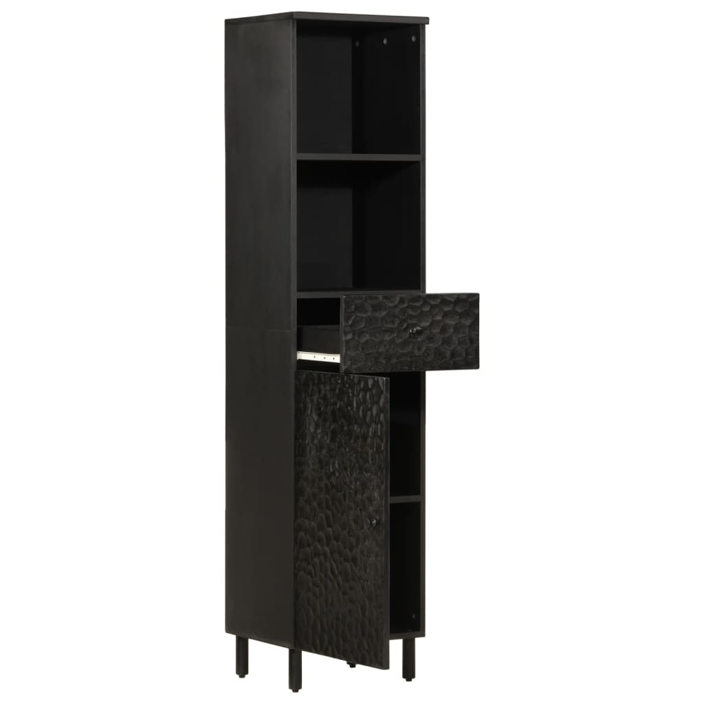 Thumbnail - vidaXL Badschrank Schwarz 38x33x160 cm Massivholz Mango