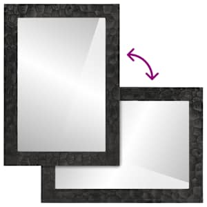 Koupelnové zrcadlo černé 50x70x2,5 cm masivní mangovník a sklo - obrázek 4