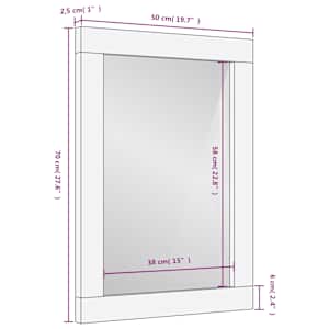 Koupelnové zrcadlo černé 50x70x2,5 cm masivní mangovník a sklo - obrázek 10