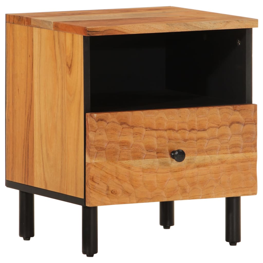 vidaXL Nachtkastjes 2 st 40x33x46 cm massief acaciahout afbeelding