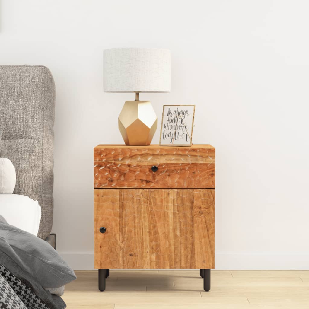 vidaXL Nachtkastje 50x33x60 cm massief acaciahout afbeelding