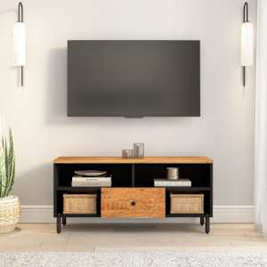 TV stolek 100 x 33 x 46 cm masivní akáciové dřevo - obrázek 3