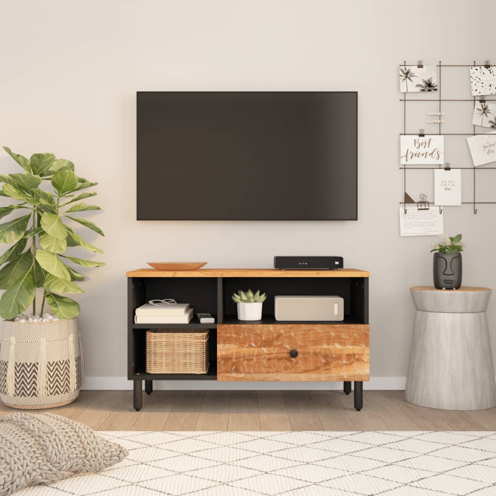 vidaXL Tv-meubel 80x33x46 cm massief acaciahout afbeelding