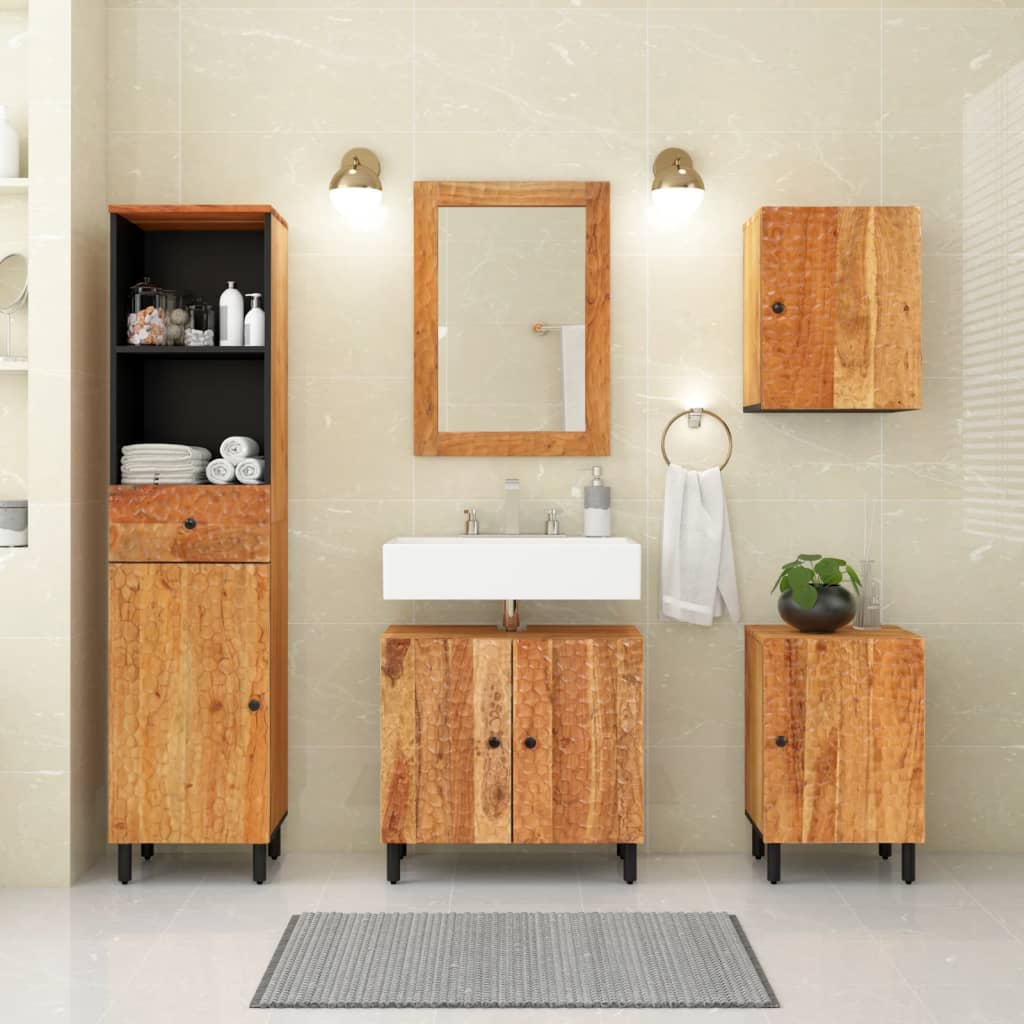 vidaXL Badkamerkast 38x33x58 cm massief acaciahout afbeelding