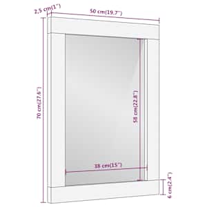 Koupelnové zrcadlo 50 x 70 x 2,5 cm masivní akácie a sklo - obrázek 11