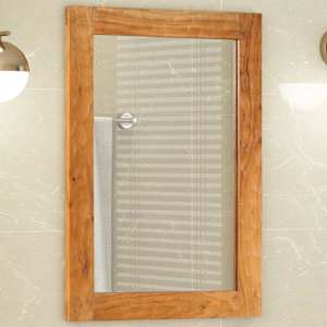 Koupelnové zrcadlo 50 x 70 x 2,5 cm masivní akácie a sklo - obrázek 1