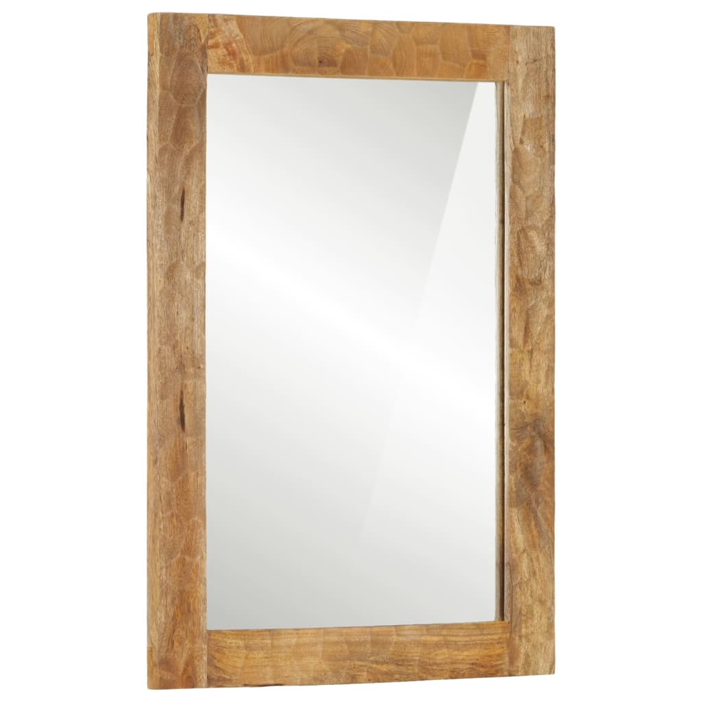 vidaXL Oglindă de baie, 50x70x2,5 cm, lemn masiv de mango și sticlă