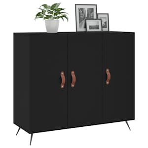 vidaXL Ντουλάπι Μαύρο 90 x 34 x 80 εκ. από Επεξεργασμένο Ξύλο