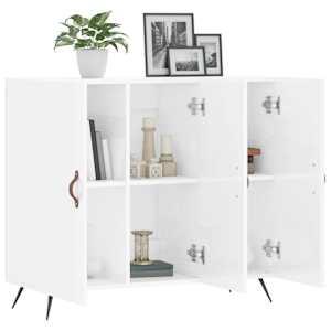 Příborník bílý s vysokým leskem 90x34x80 cm kompozitní dřevo - obrázek 4